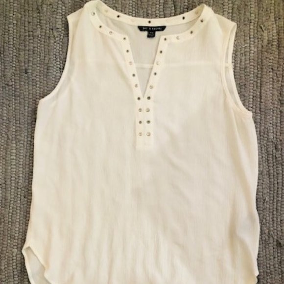 Zac & Rachel White sleeveless top Size M/M - Picture 1 of 6